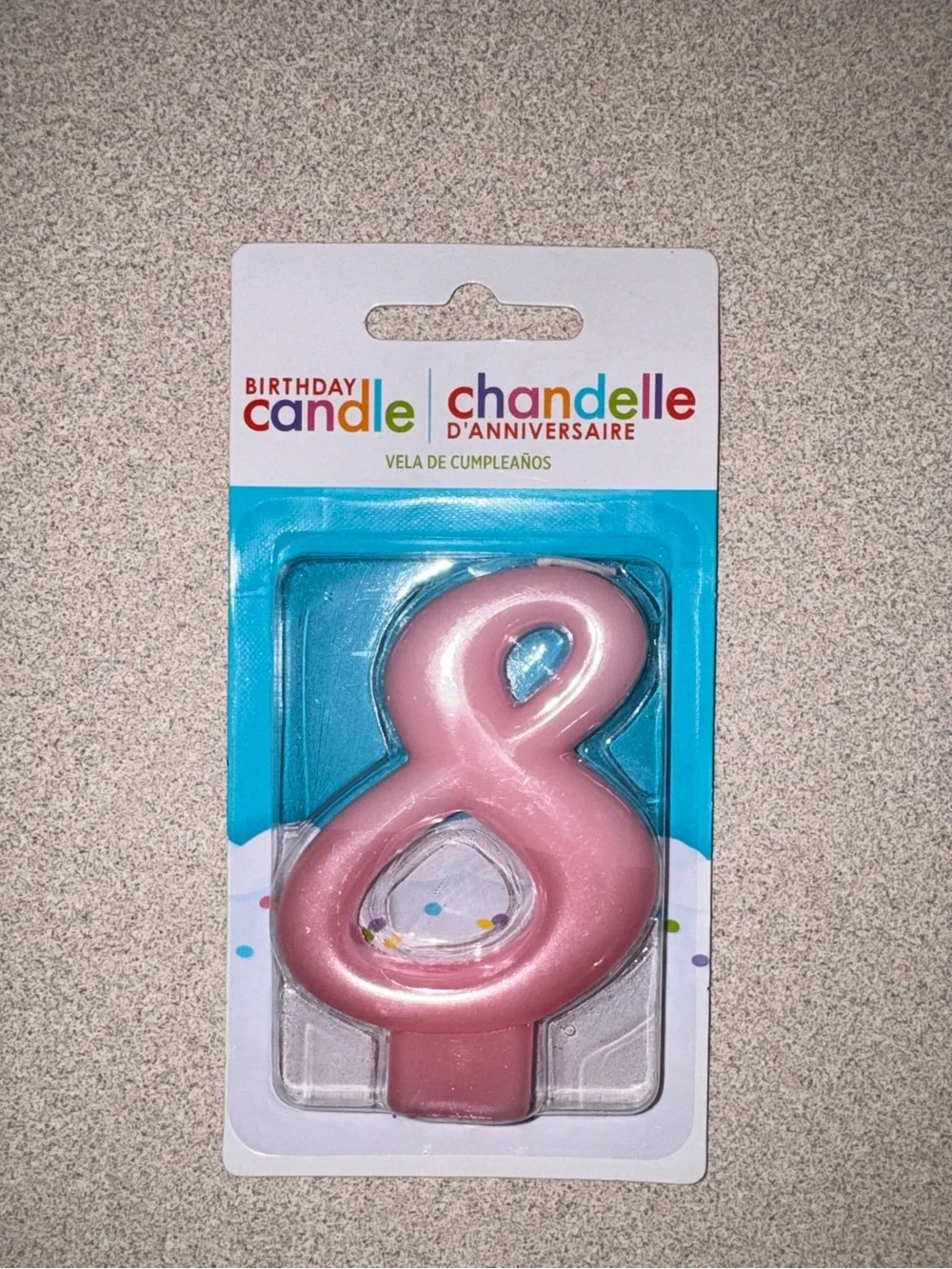 BNIB, Pink Number 8 Birthday Candle
